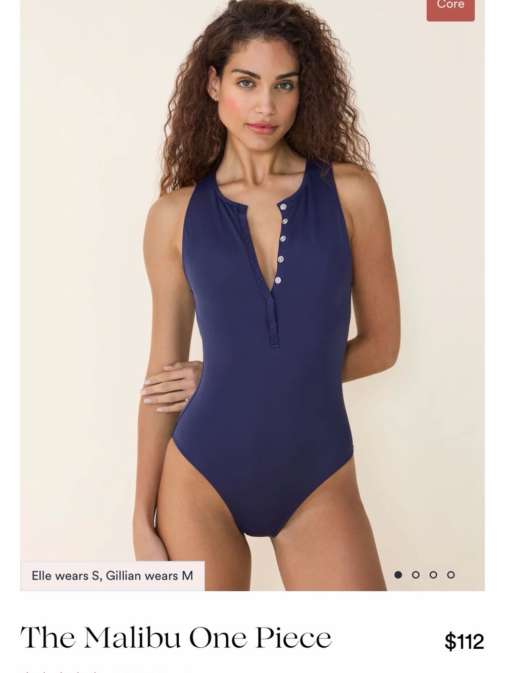 Andie Navy Henley One-Piece Swimsuit